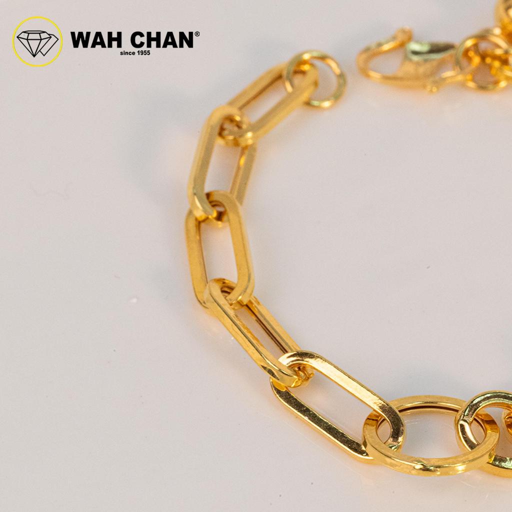 WAH CHAN 916 Gold Bracelet - Gelang Circular Paperclip Kanak Kanak OSB1326 - Image 3