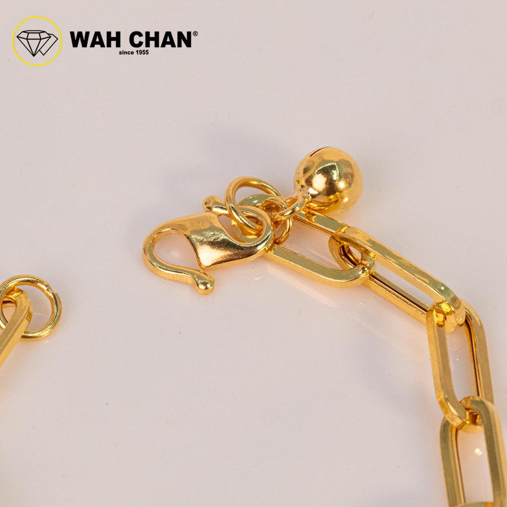 WAH CHAN 916 Gold Bracelet - Gelang Circular Paperclip Kanak Kanak OSB1326 - Image 4