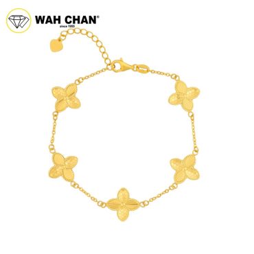 WAH CHAN 916 Gold Bracelet -  Gelang Clover Honeycomb OSB1332