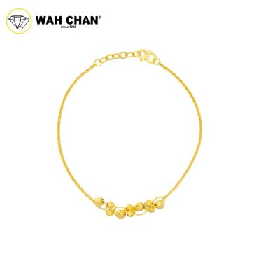 WAH CHAN 916 Gold Bracelet - Rantai Tangan Sauh Bulat Biji Anggur OSB1344