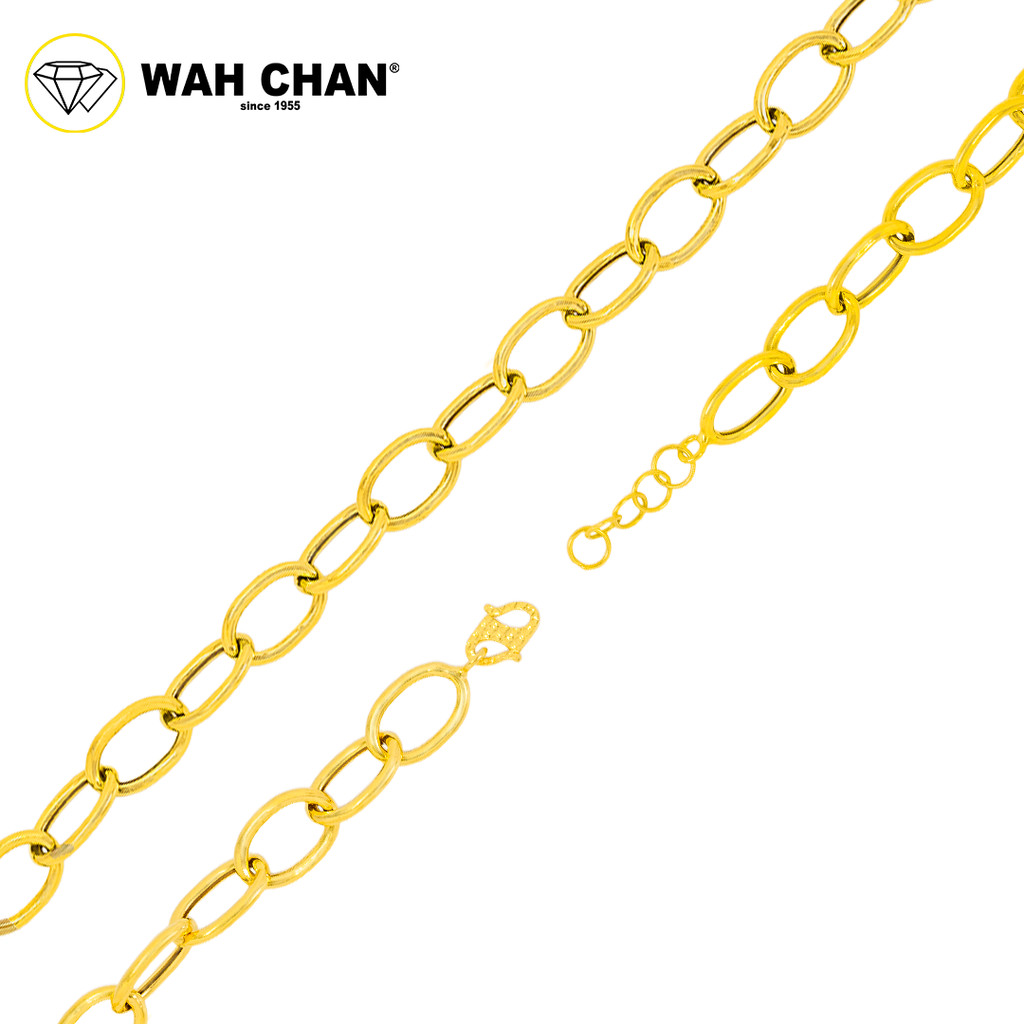 WAH CHAN 916 Gold Bracelet - Oval Ring OSB1208 - Image 2