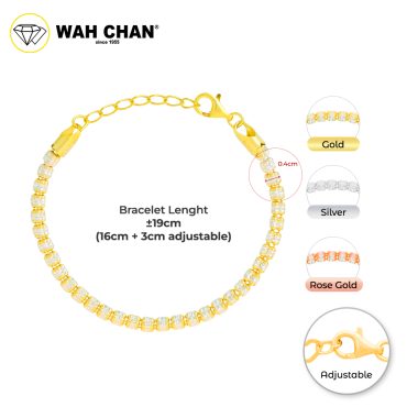 WAH CHAN S925 ITALIAN Silver Bracelet - Ice Chain N2B00019