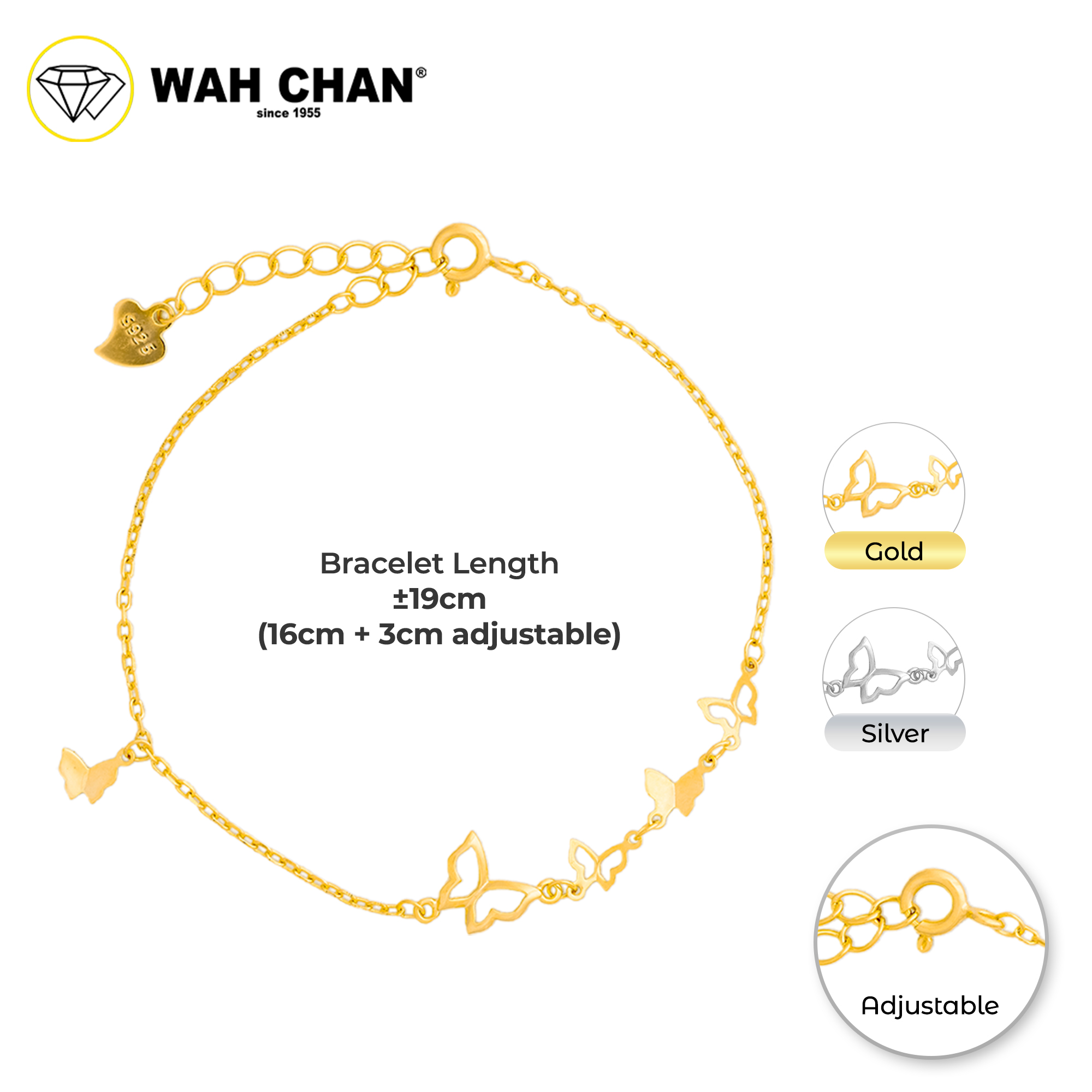 WAH CHAN S925 ITALIAN Silver Bracelet - Butterfly NSBCO1002