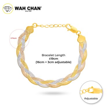 WAH CHAN S925 ITALIAN Silver Bracelet - Herringbone Bracelet NSBCRS007