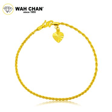 WAH CHAN 916 Gold Bracelet - Rantai Tangan Pintal OSB1157