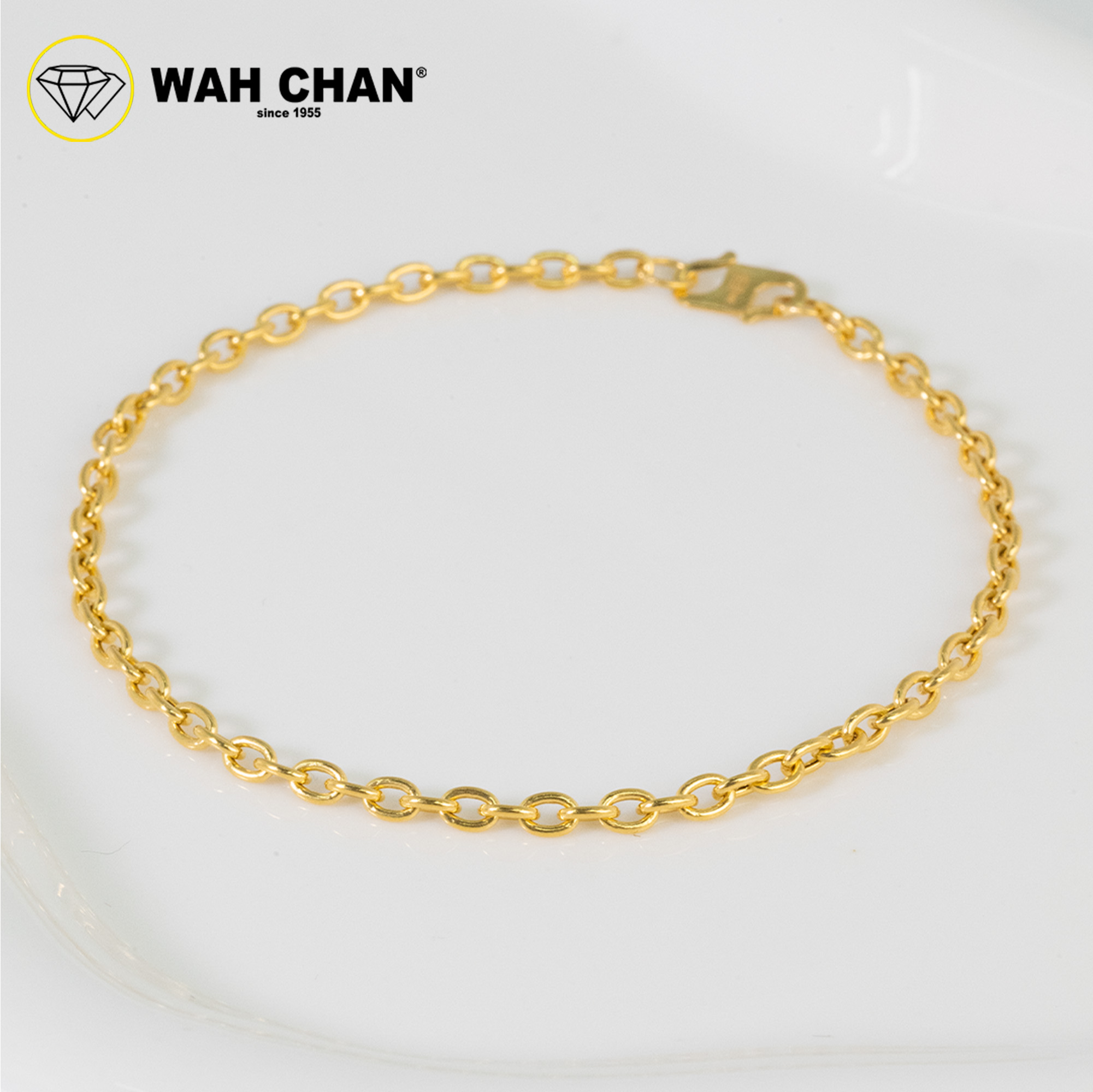 WAH CHAN 916 Gold Bracelet - Rantai Tangan Sauh Mini OSB1351 - Image 2
