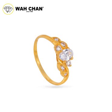 Wah Chan 585/14K Gold Ring - Cincin Zirconia R1004