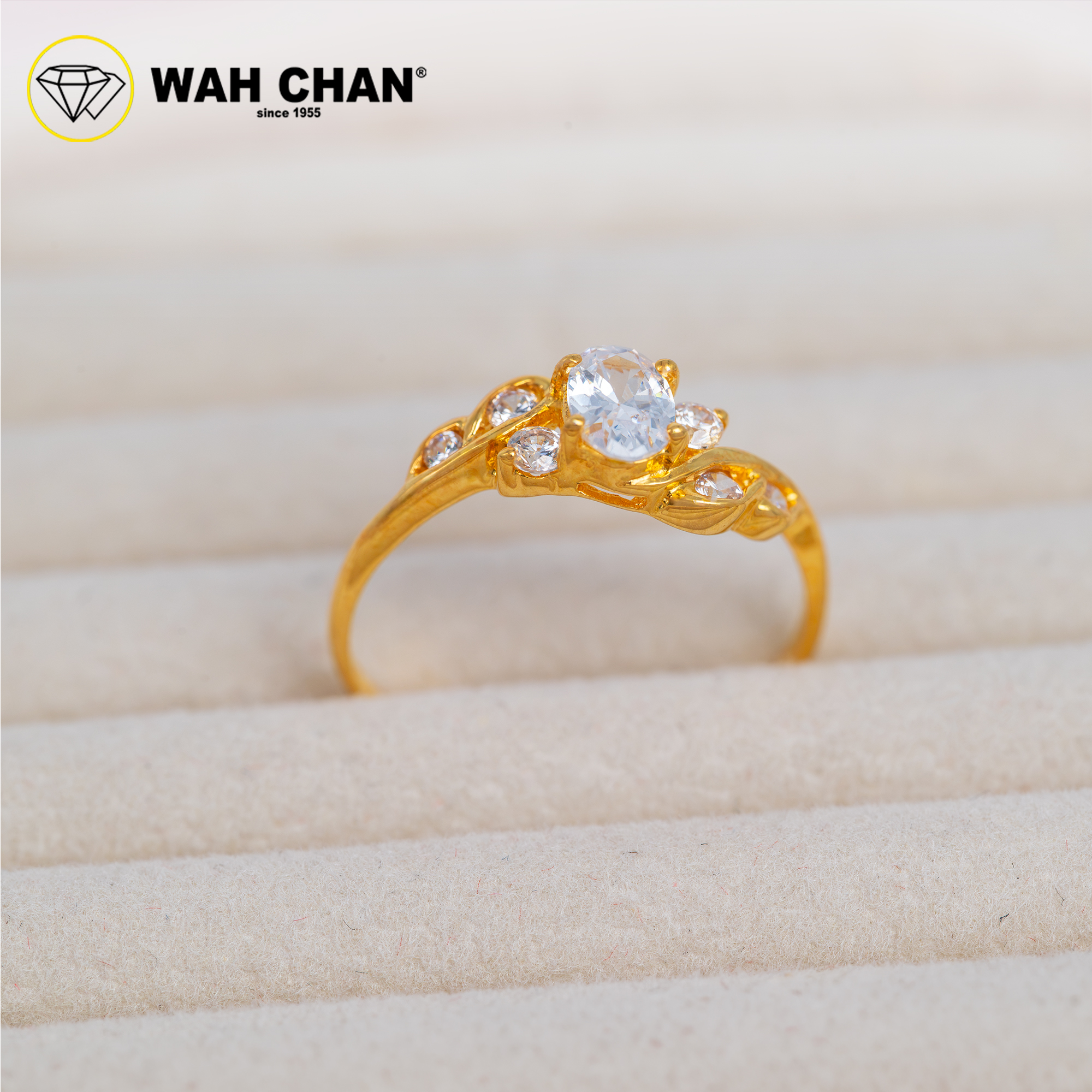 Wah Chan 585/14K Gold Ring - Cincin Zirconia R1004 - Image 2