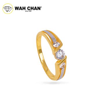 Wah Chan 585/14K Gold Ring - Cincin Zirconia R1018