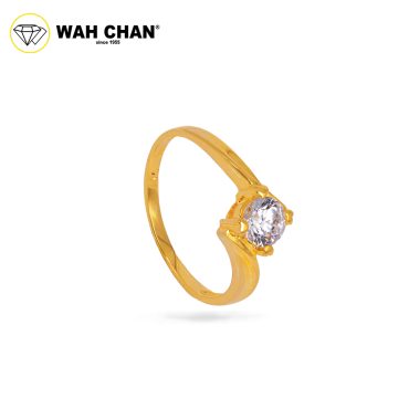 Wah Chan 585/14K Gold Ring - Cincin Zirconia R1021