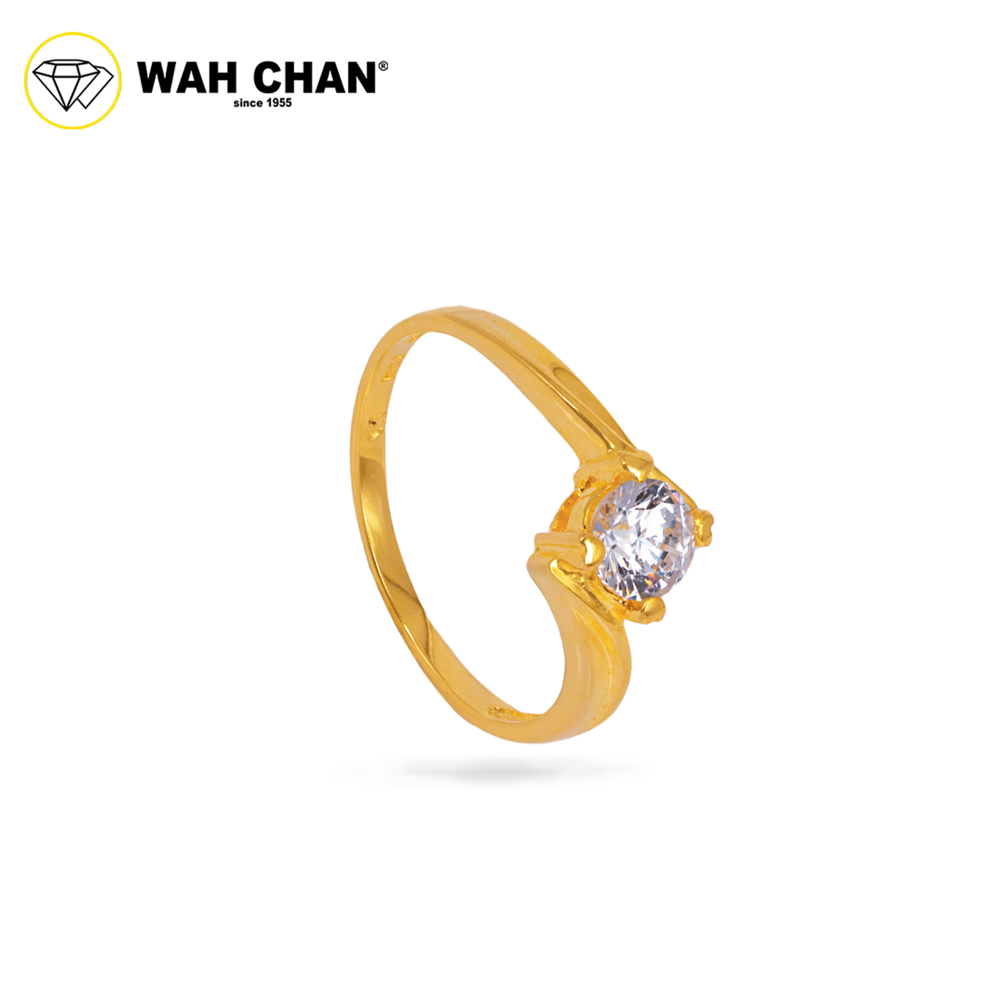 Wah Chan 585/14K Gold Ring - Cincin Zirconia R1021