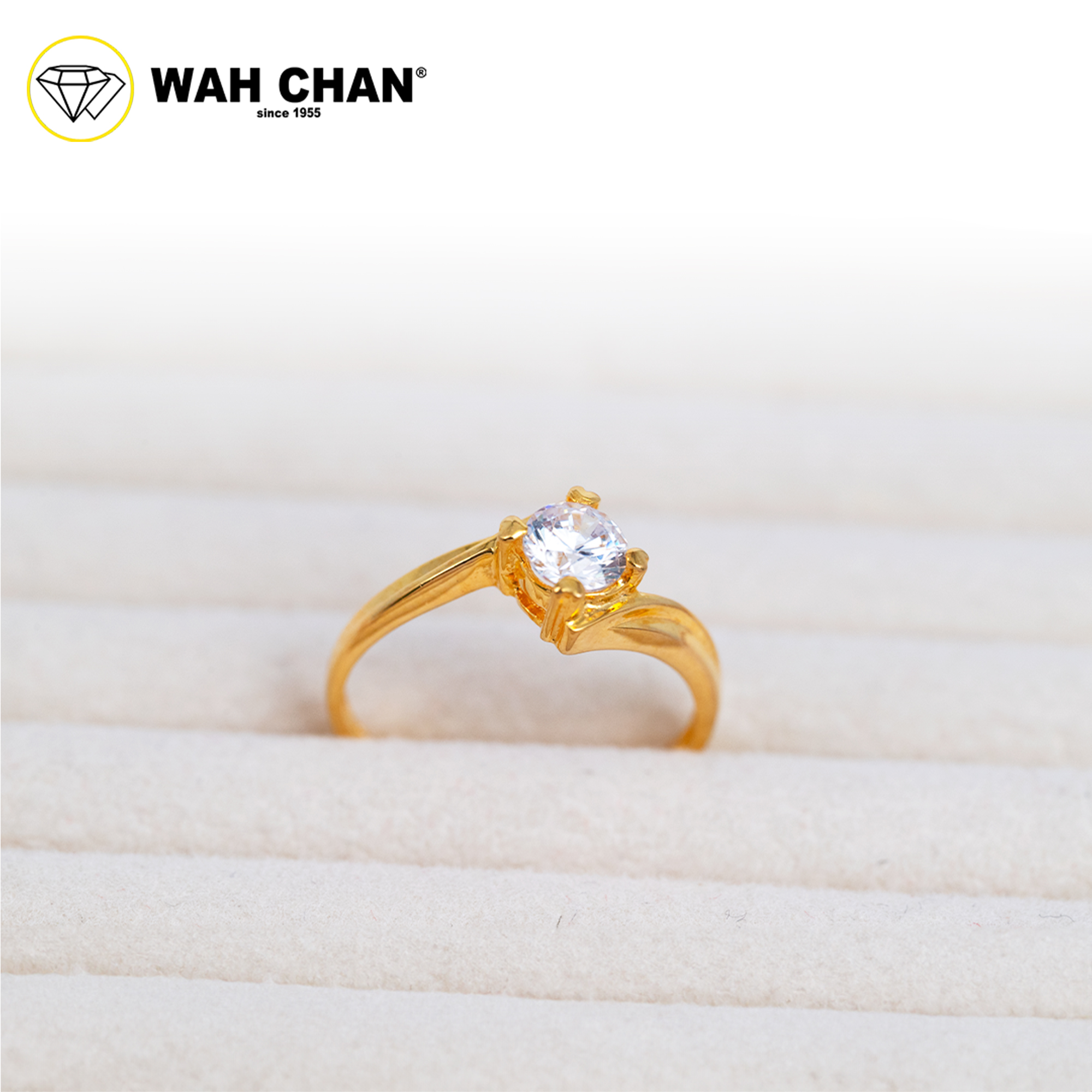 Wah Chan 585/14K Gold Ring - Cincin Zirconia R1021 - Image 2