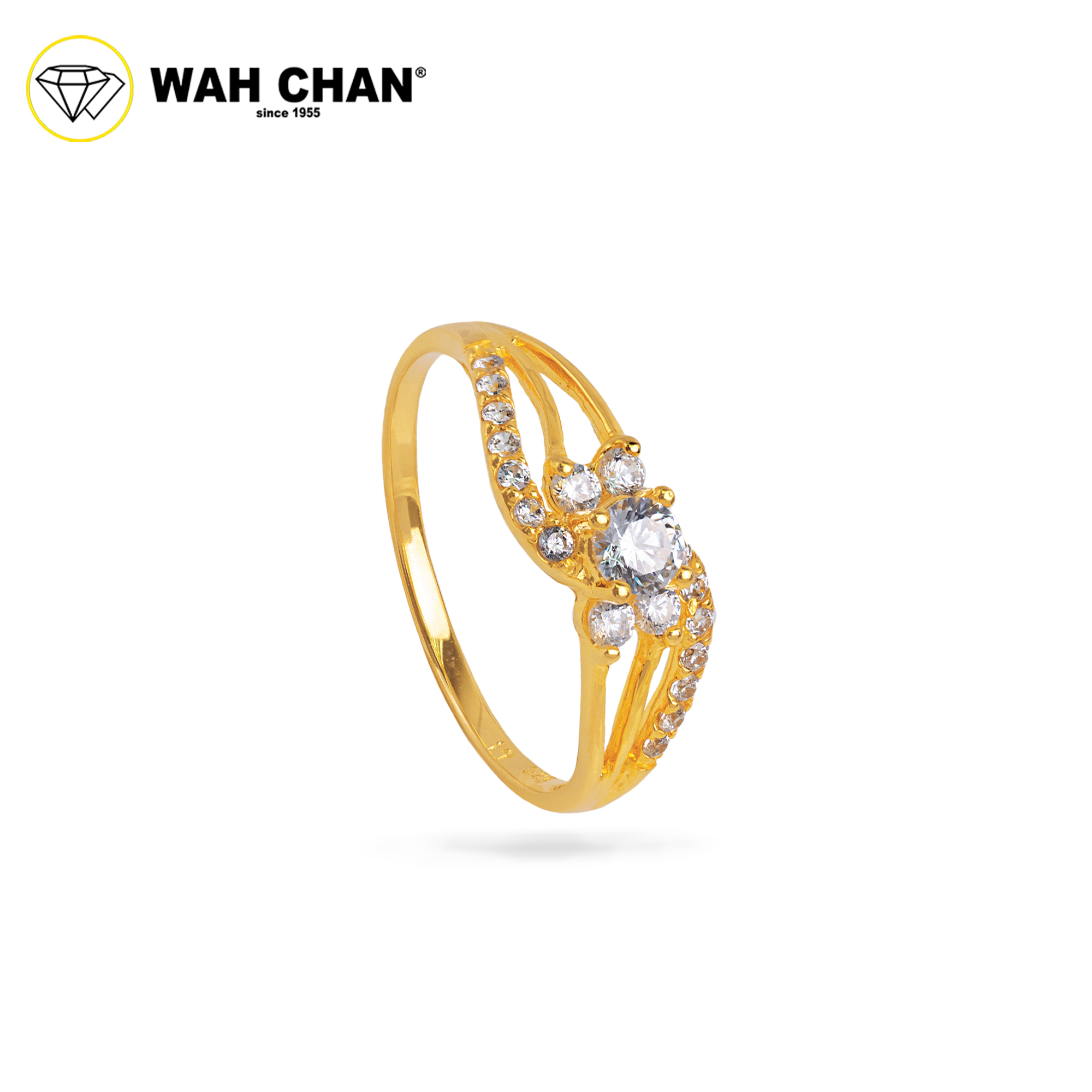 Wah Chan 585/14K Gold Ring - Cincin Zirconia R1047