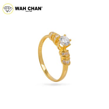 Wah Chan 585/14K Gold Ring - Cincin Zirconia R1067