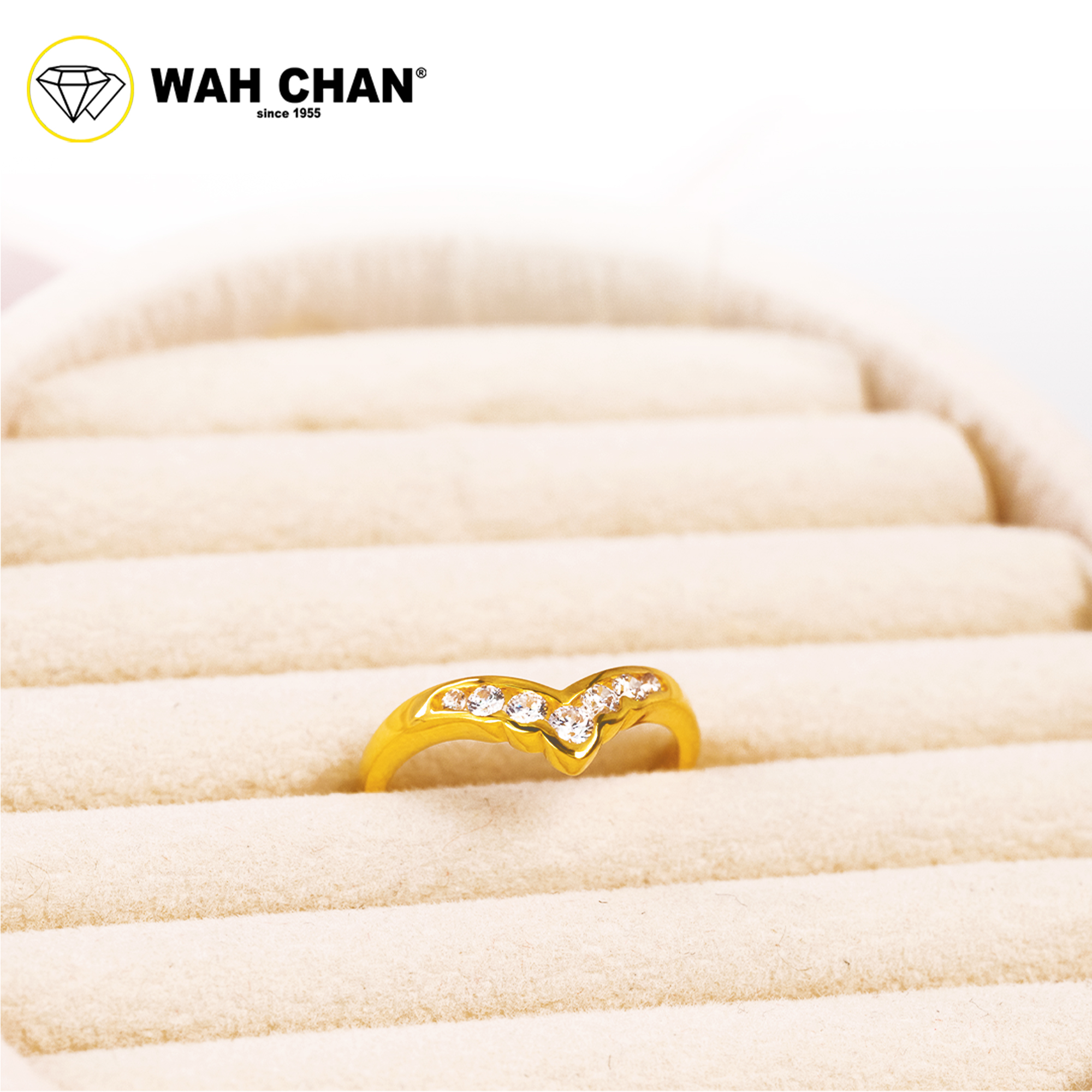Wah Chan 585/14K Gold Ring - Cincin Zirconia R131 - Image 2