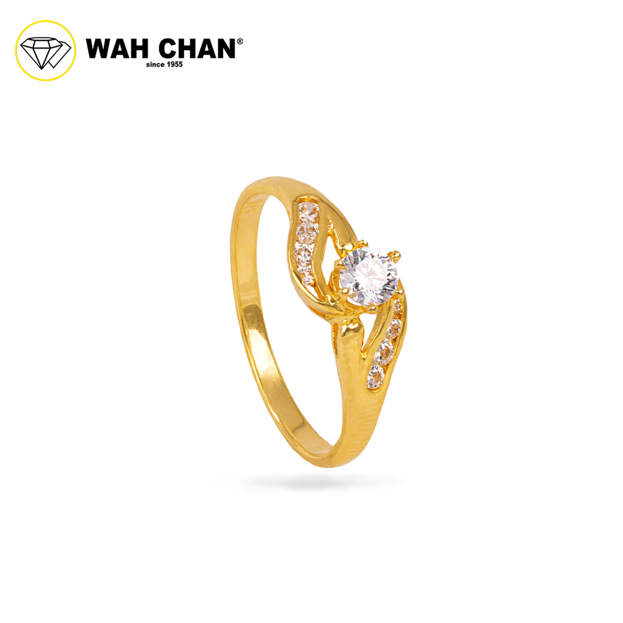 Wah Chan 585/14K Gold Ring - Cincin Zirconia R189