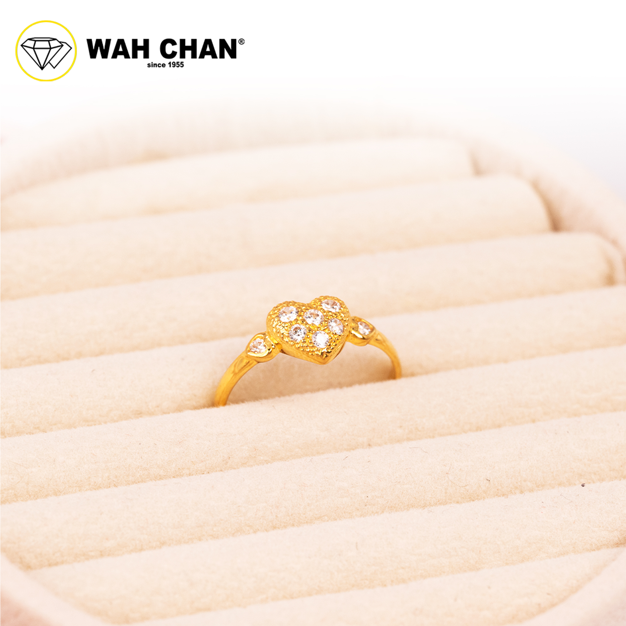 Wah Chan 585/14K Gold Ring - Cincin Zirconia R190 - Image 2
