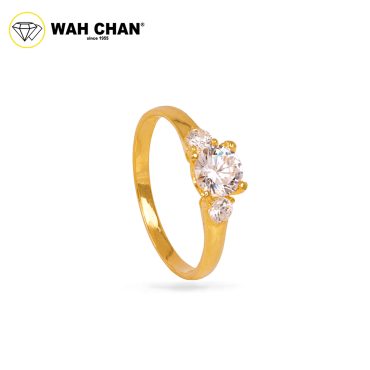 Wah Chan 585/14K Gold Ring - Cincin Zirconia R236