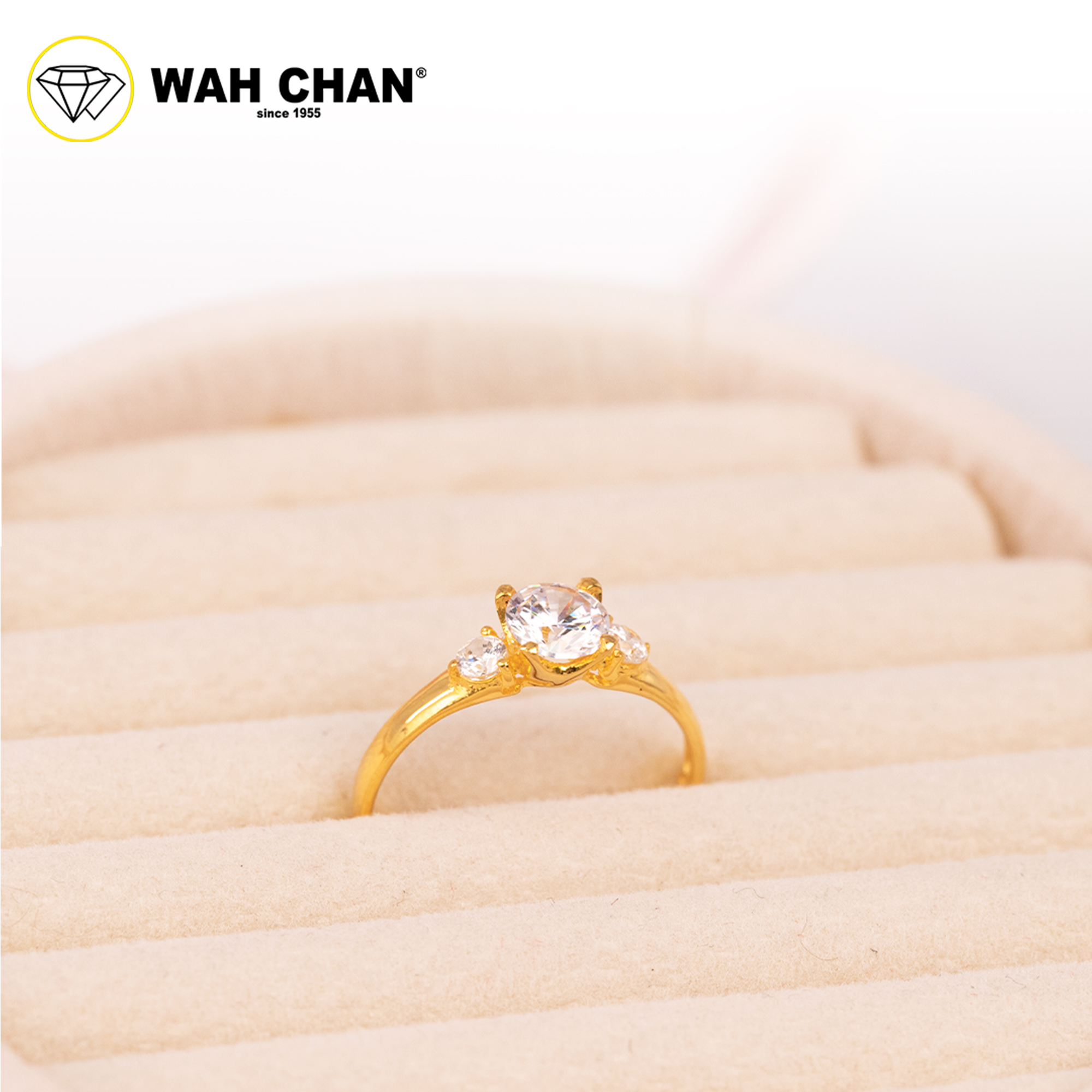 Wah Chan 585/14K Gold Ring - Cincin Zirconia R236 - Image 2