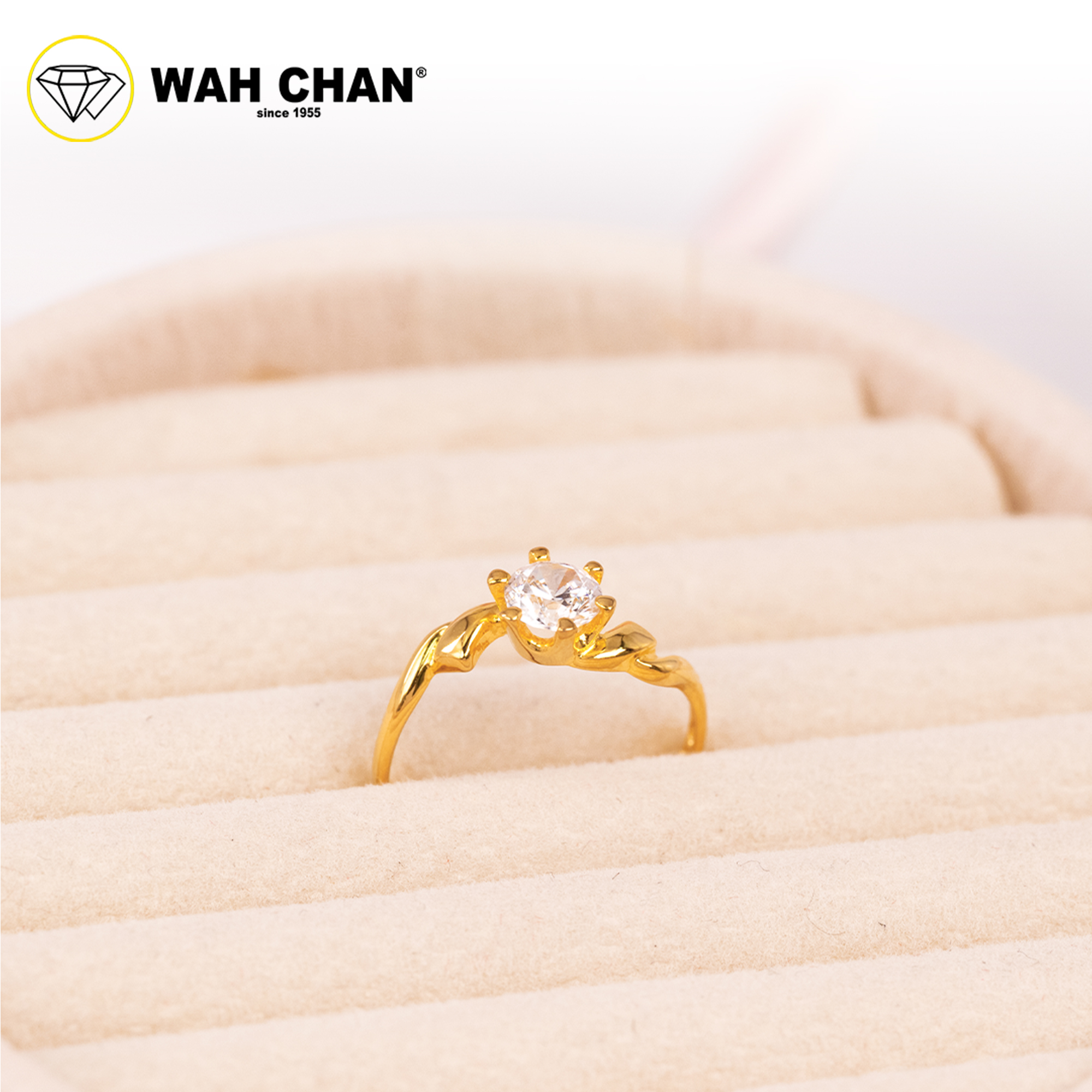 Wah Chan 585/14K Gold Ring - Cincin Zirconia R237 - Image 2
