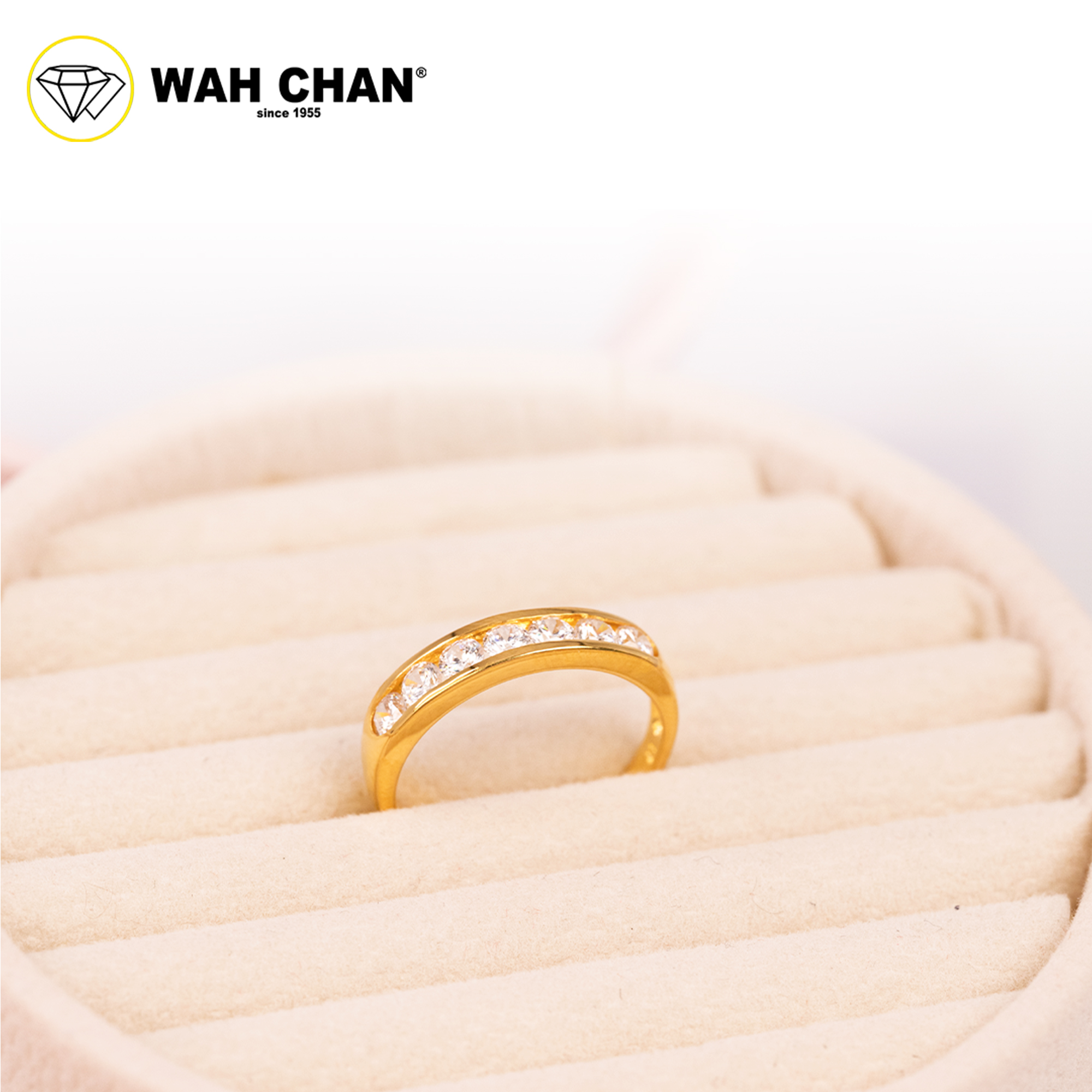 Wah Chan 585/14K Gold Ring - Cincin Zirconia R261 - Image 2
