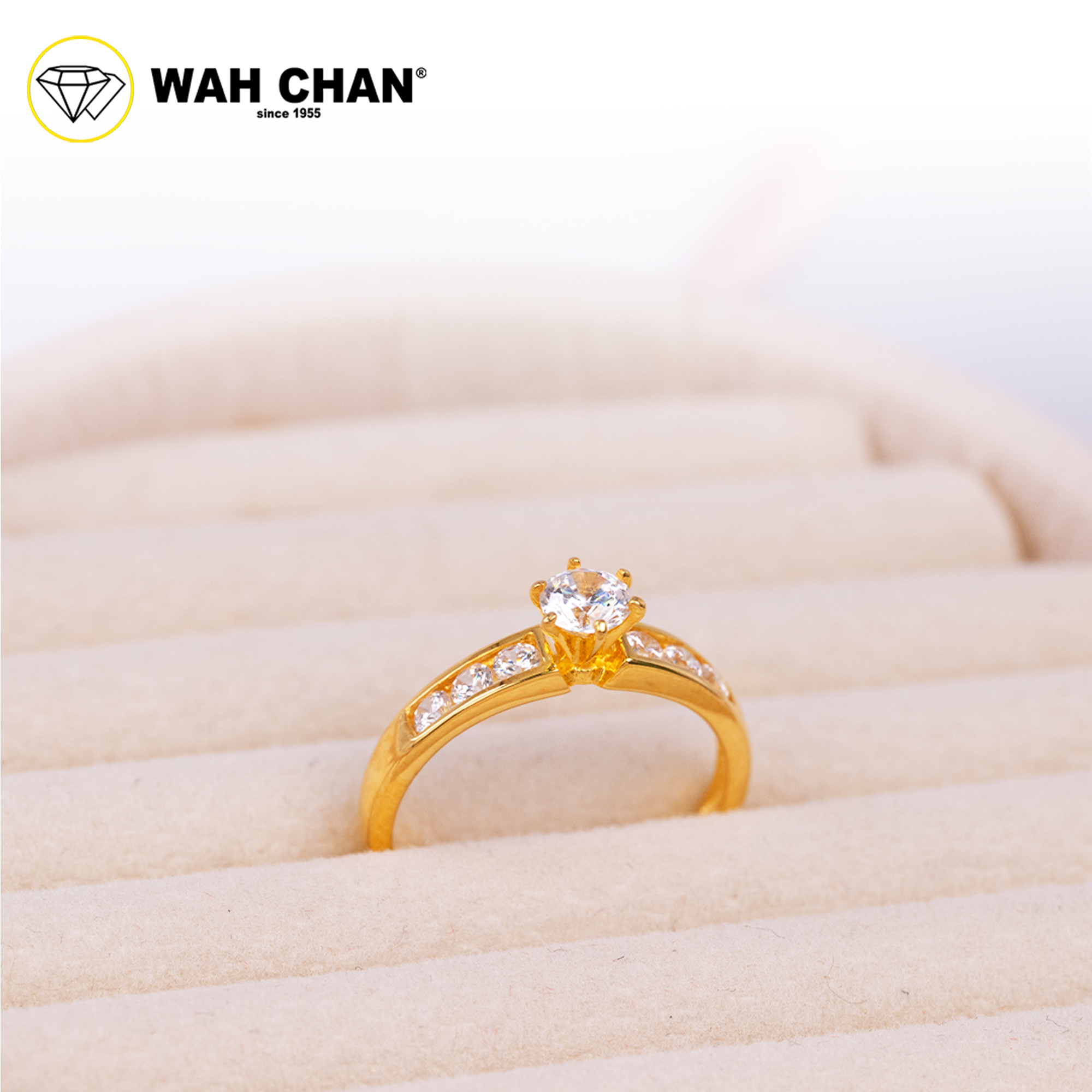 Wah Chan 585/14K Gold Ring - Cincin Zirconia R390 - Image 2
