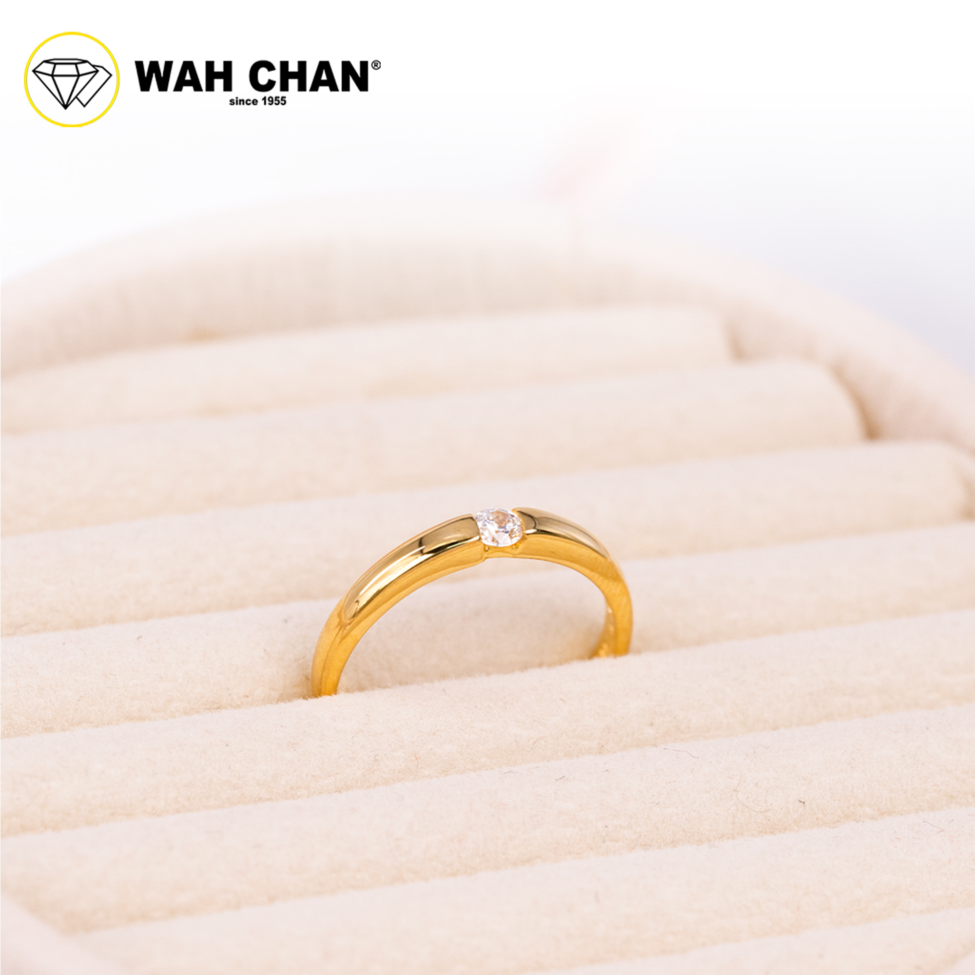 Wah Chan 585/14K Gold Ring - Cincin Zirconia R408 - Image 2