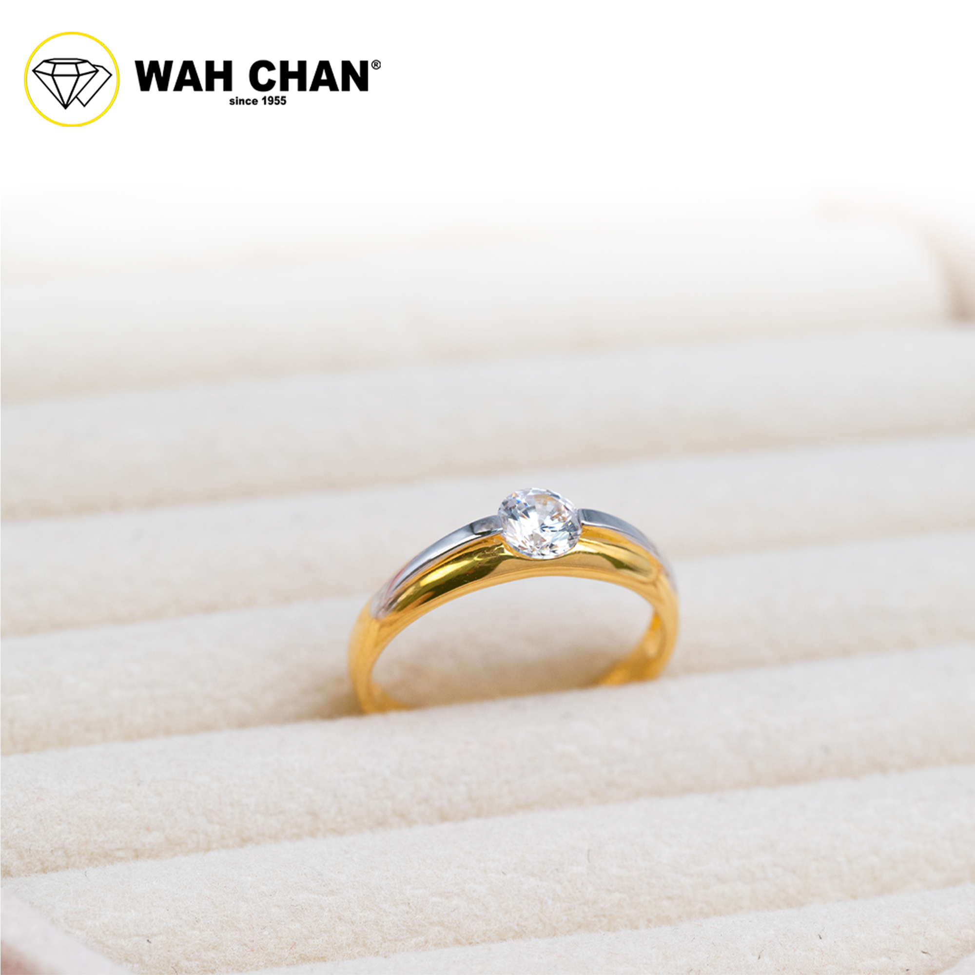 Wah Chan 585/14K Gold Ring - Cincin Zirconia R532 - Image 2