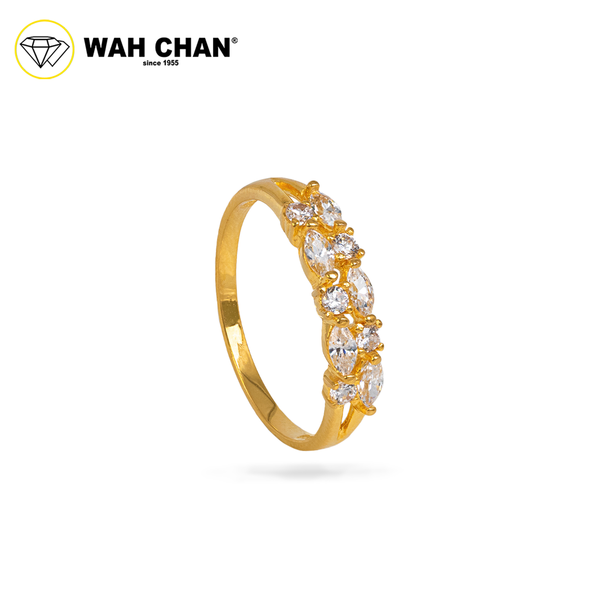 Wah Chan 585/14K Gold Ring - Cincin Zirconia R542