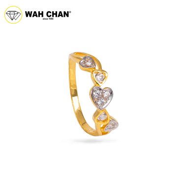 Wah Chan 585/14K Gold Ring - Cincin Zirconia R561