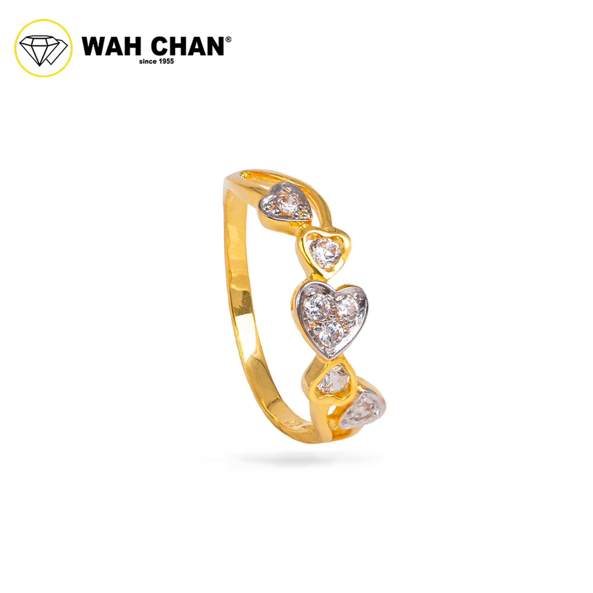 Wah Chan 585/14K Gold Ring - Cincin Zirconia R561