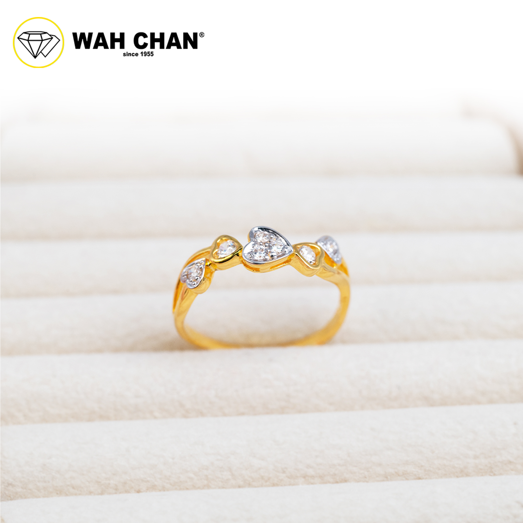 Wah Chan 585/14K Gold Ring - Cincin Zirconia R561 - Image 2