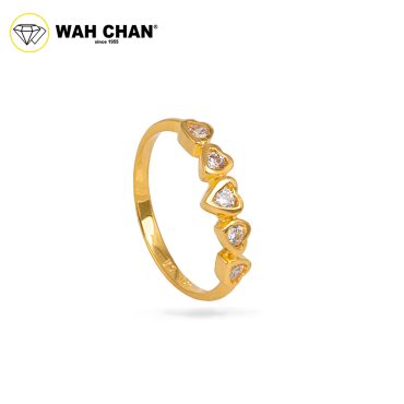 Wah Chan 585/14K Gold Ring - Cincin Zirconia R562