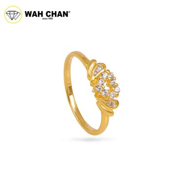 Wah Chan 585/14K Gold Ring - Cincin Zirconia R628