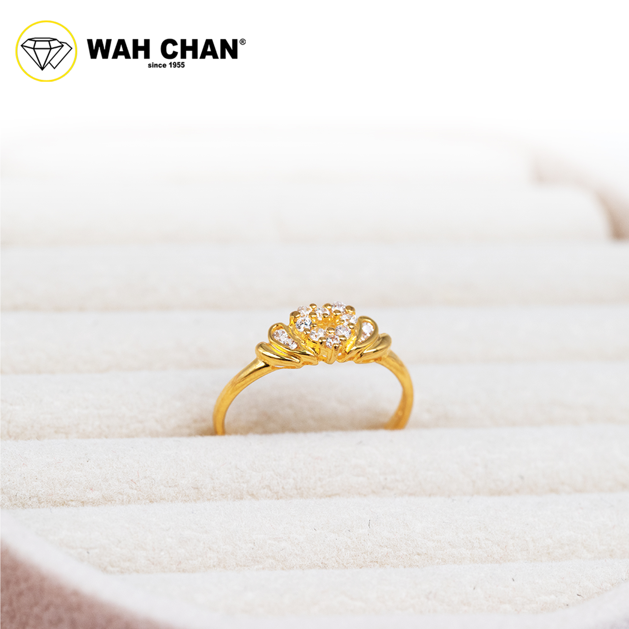 Wah Chan 585/14K Gold Ring - Cincin Zirconia R628 - Image 2