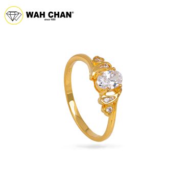 Wah Chan 585/14K Gold Ring - Cincin Zirconia R656