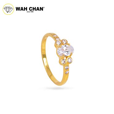 Wah Chan 585/14K Gold Ring - Cincin Zirconia R820