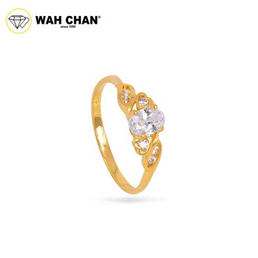 Wah Chan 585/14K Gold Ring - Cincin Zirconia R825