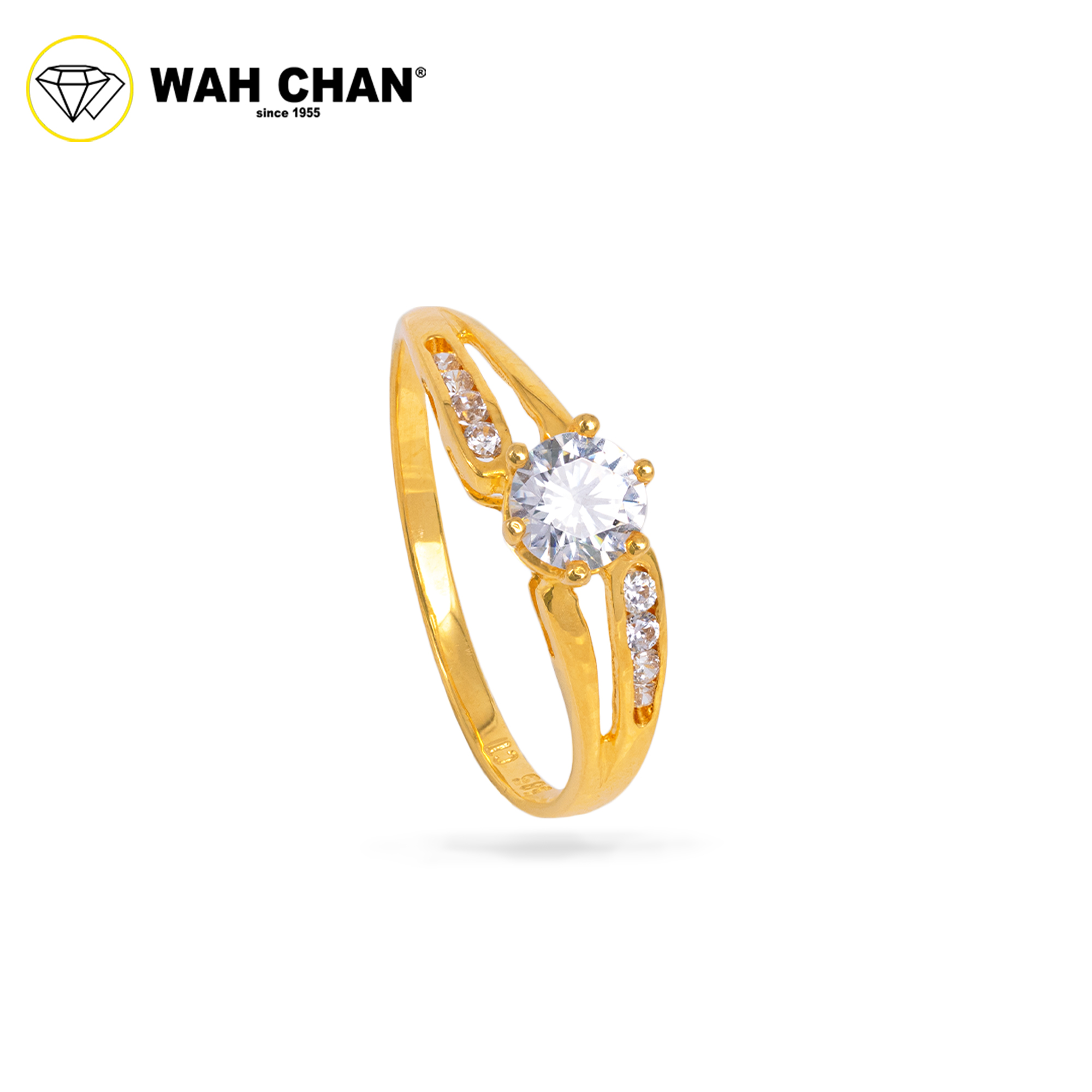 Wah Chan 585/14K Gold Ring - Cincin Zirconia R856