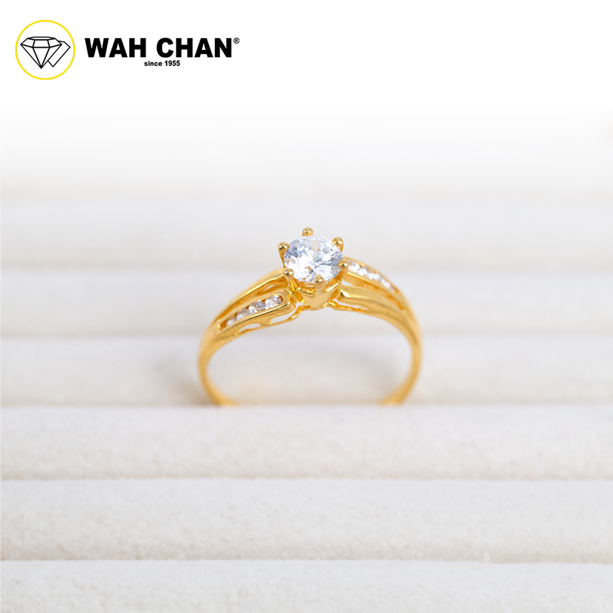 Wah Chan 585/14K Gold Ring - Cincin Zirconia R856 - Image 2