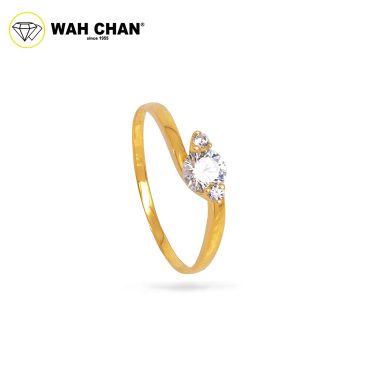 Wah Chan 585/14K Gold Ring - Cincin Zirconia R862