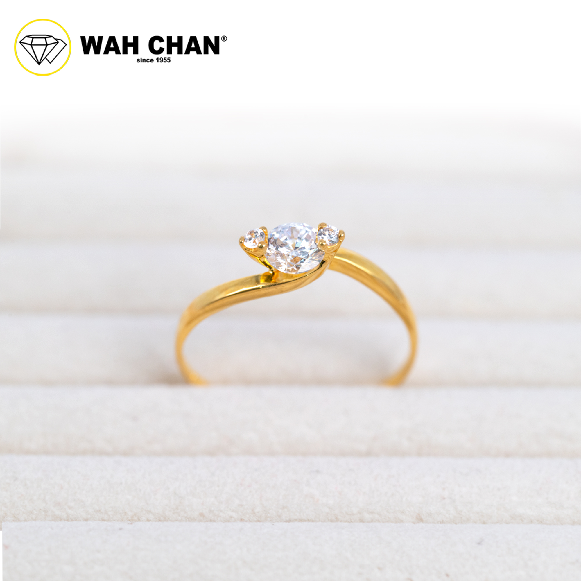 Wah Chan 585/14K Gold Ring - Cincin Zirconia R862 - Image 2