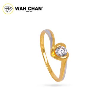 Wah Chan 585/14K Gold Ring - Cincin Zirconia R870