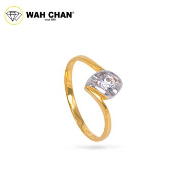 Wah Chan 585/14K Gold Ring - Cincin Zirconia R871