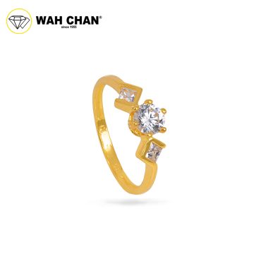 Wah Chan 585/14K Gold Ring - Cincin Zirconia R906