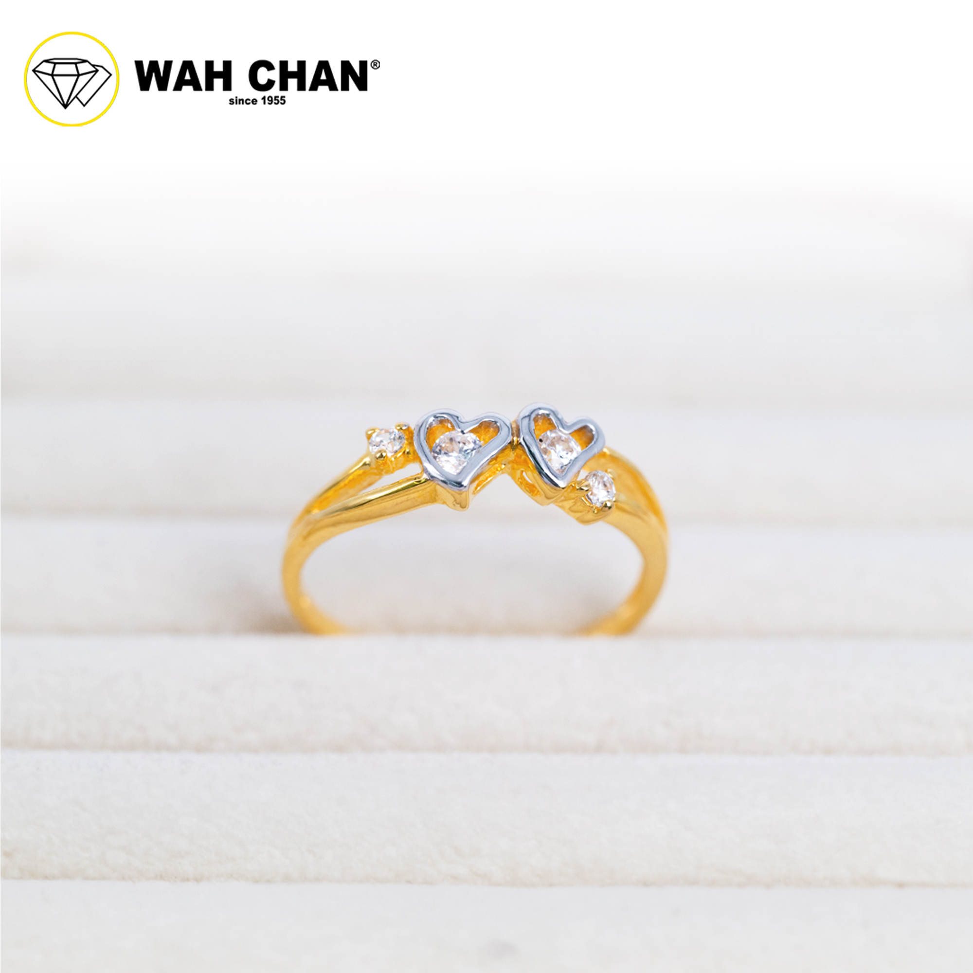 Wah Chan 585/14K Gold Ring - Cincin Zirconia R915 - Image 2