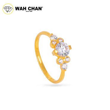 Wah Chan 585/14K Gold Ring - Cincin Zirconia R970