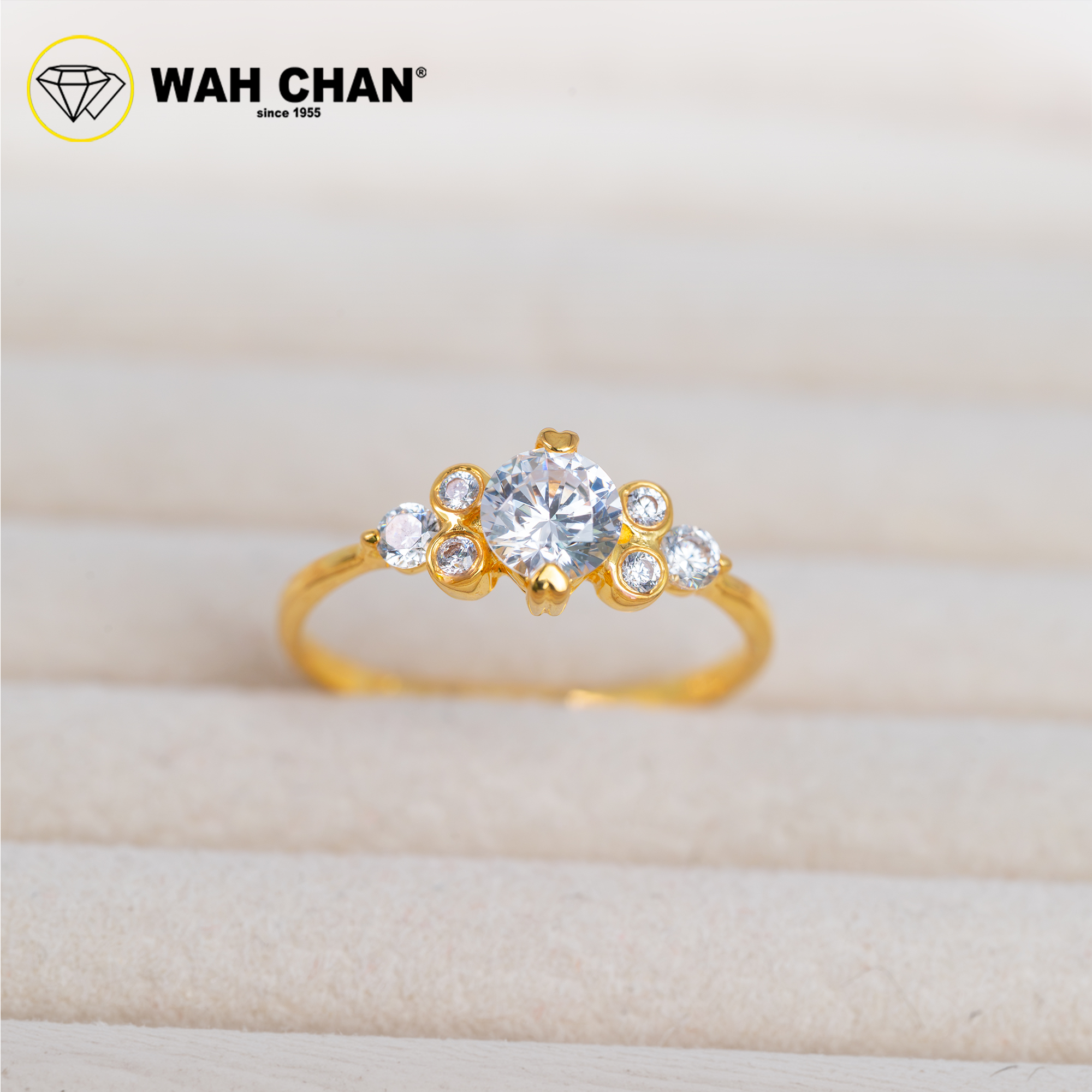 Wah Chan 585/14K Gold Ring - Cincin Zirconia R970 - Image 2