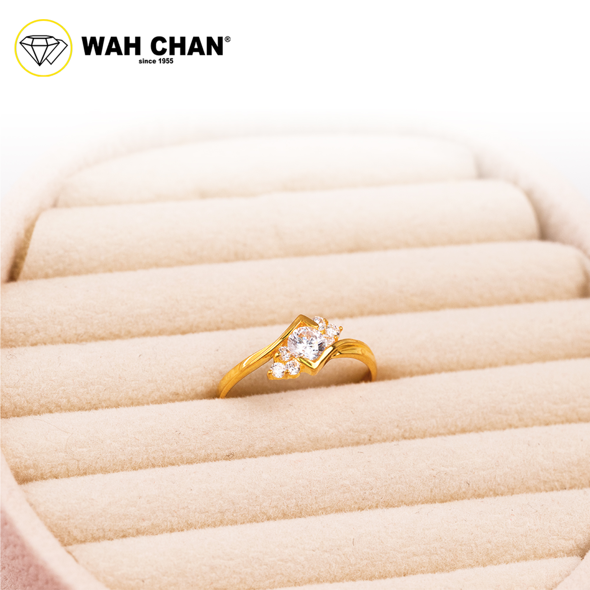 Wah Chan 585/14K Gold Ring - Cincin Zirconia WR013 - Image 2