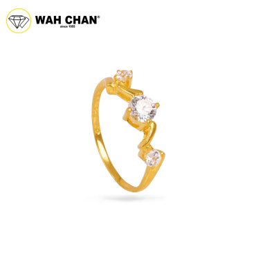 Wah Chan 585/14K Gold Ring - Cincin Zirconia WR016